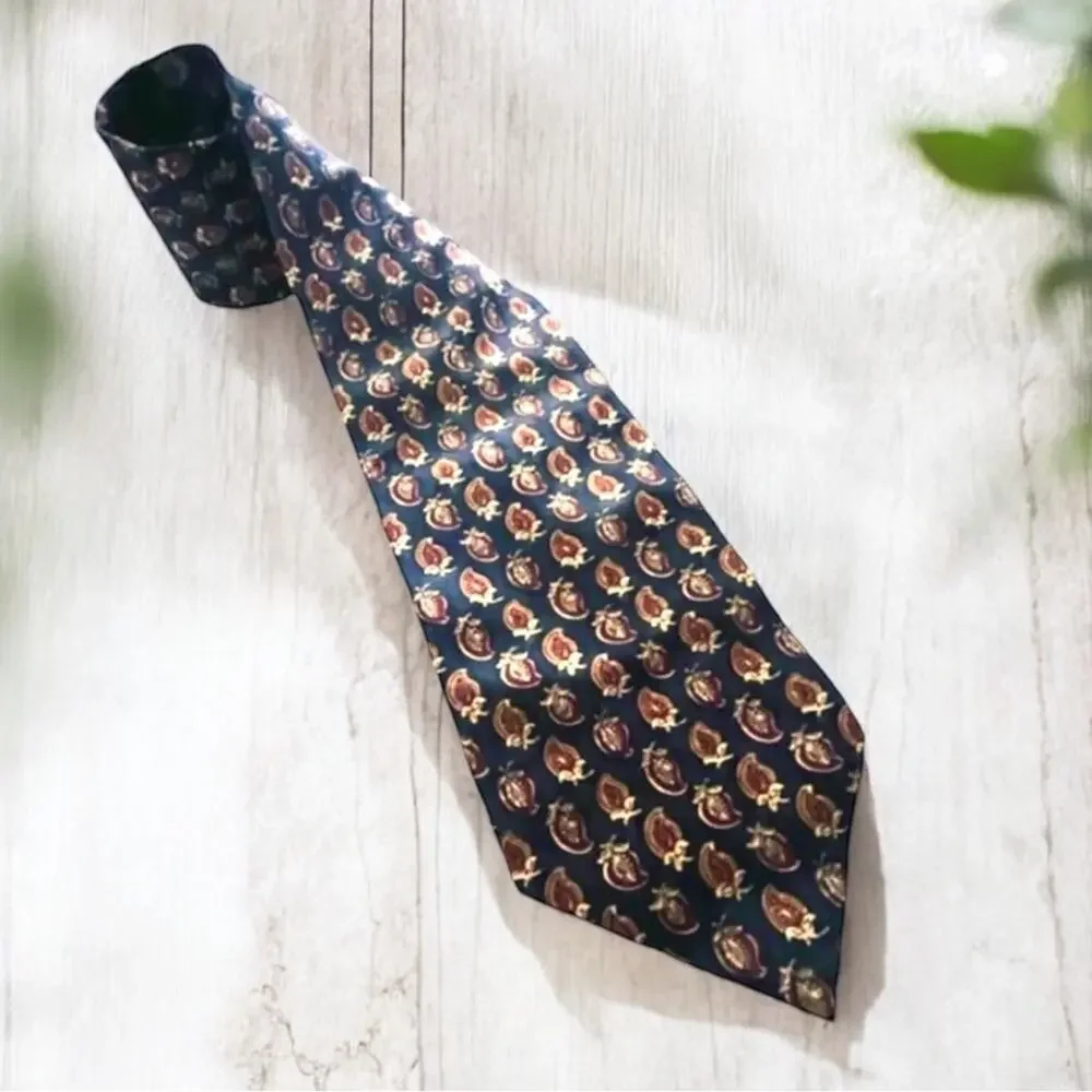 RALPH LAUREN CHAPS Silk Tie VINTAGE Great Condition Blue Gold FAST SHIP 877-13